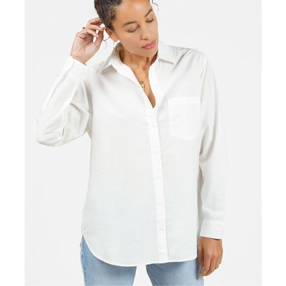 OUTERKNOWN Sydney Boyfriend Shirt white XS new - Picture 2 of 12